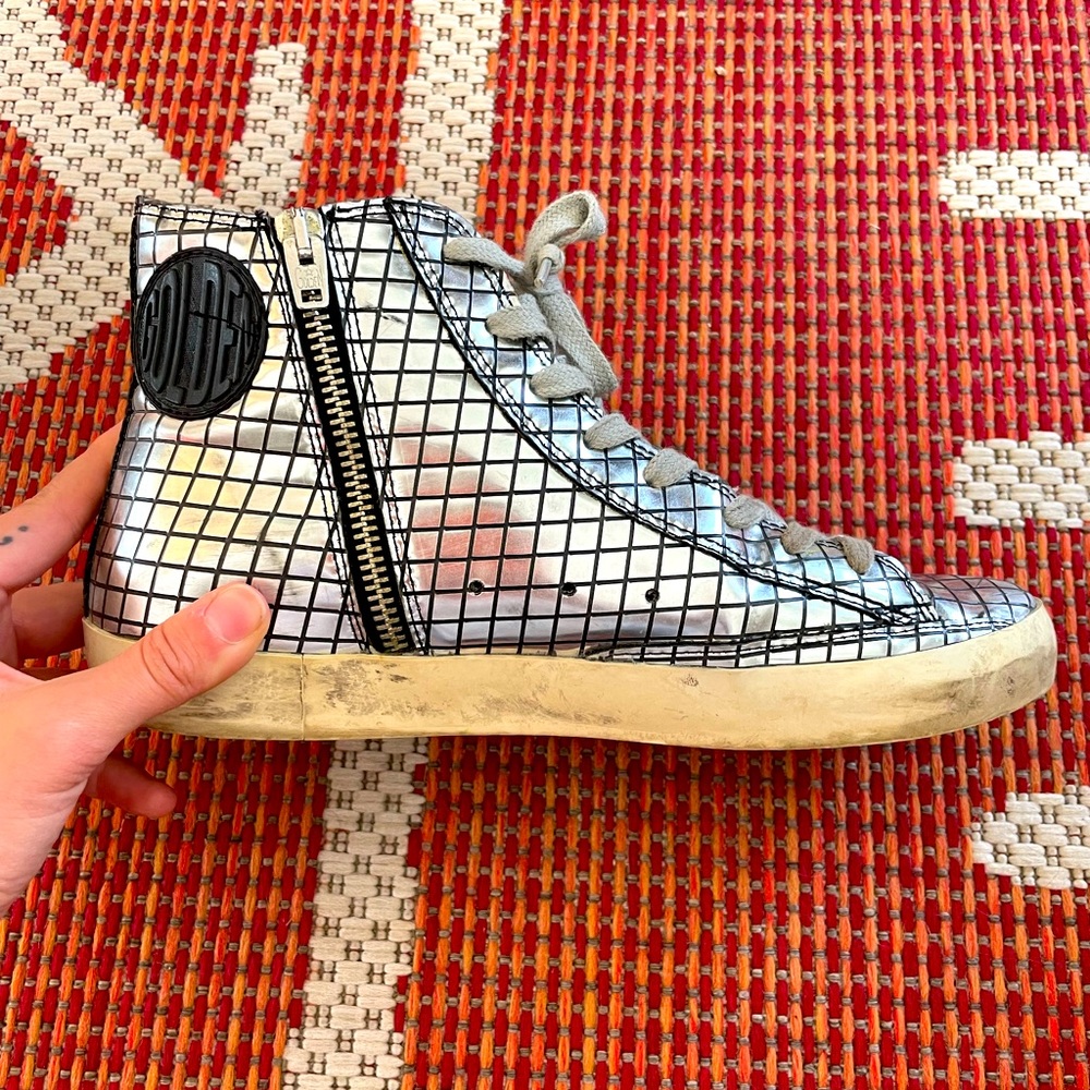 Golden Goode Grid Palette High-Top Sneakers